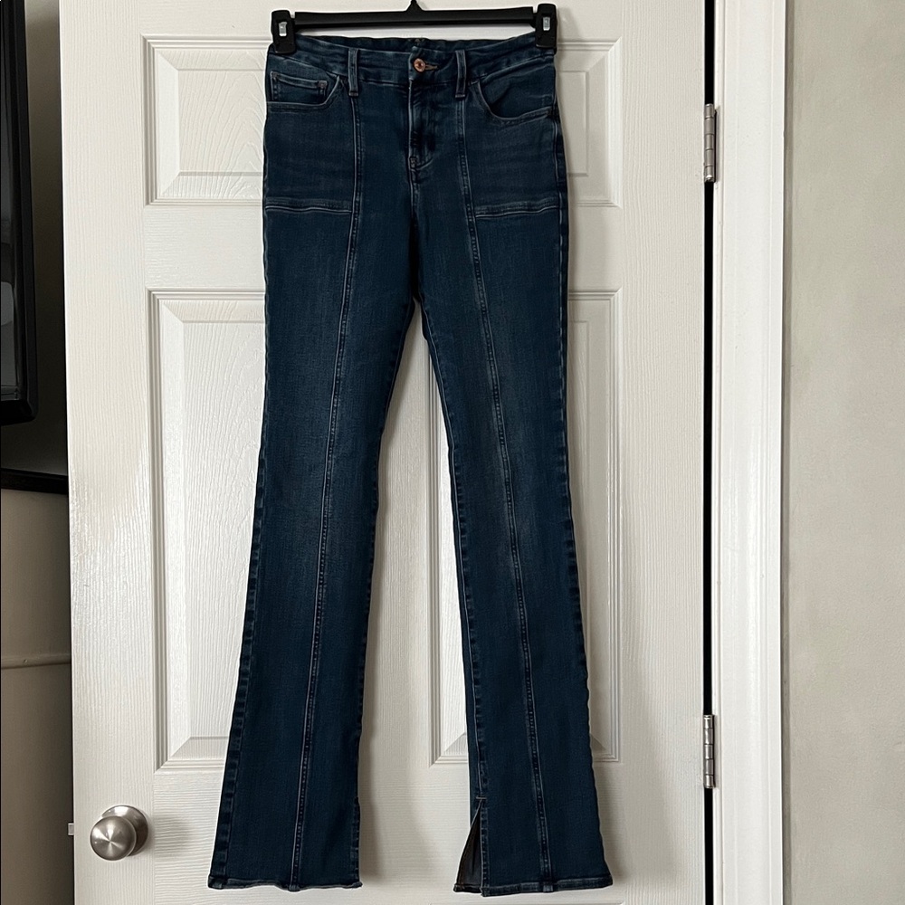 Express Women’s Mid Rise Medium Wash Seamed Skyscraper Jeans